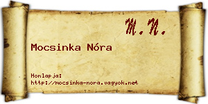Mocsinka Nóra névjegykártya
