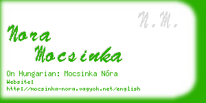 nora mocsinka business card