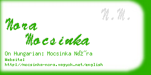 nora mocsinka business card